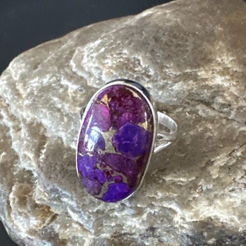 Navajo Purple Mojave Turquoise Ring | Sterling Silver | Sz 10 | Authentic Native American Handmade | 15773