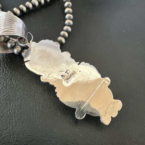 White Buffalo Turquoise & Sugilite Pendant | Navajo Pearls | Sterling Silver | Native American Handmade | 16870