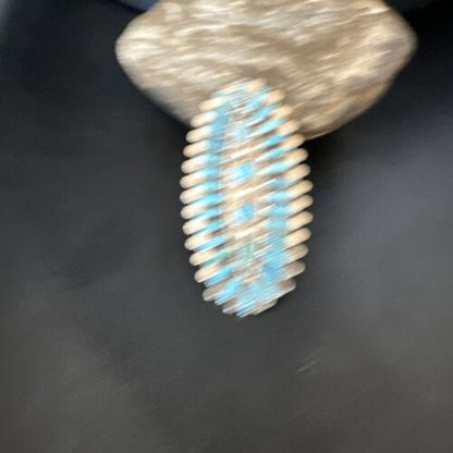 Zuni Blue Turquoise Needle Point Ring | Authentic Native American Sterling Silver | Multi-Stone | Sz 7 | 15061