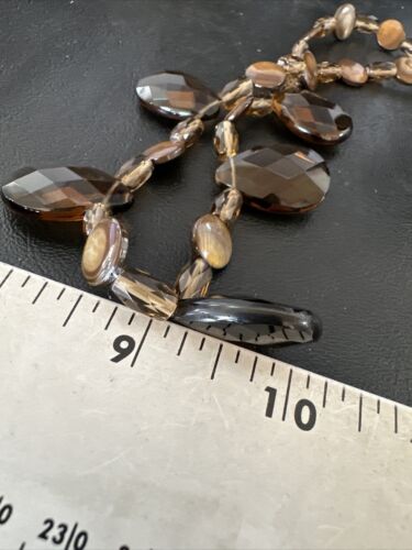 Navajo Smokey Quartz Teardrop Necklace | Sterling Silver | Authentic Native American Handmade | 17495