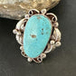 Men's Blue Kingman Turquoise Ring | Navajo Sterling Silver | Sz 10 | Authentic Native American Handmade | 15519