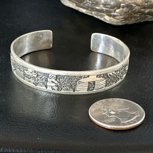 Navajo Stamped Cuff Bracelet | Sterling Silver | Authentic Native American Handmade | 16969