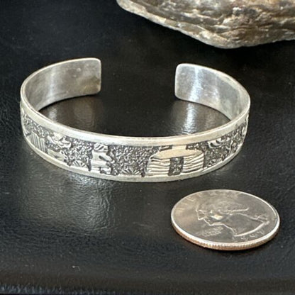 Navajo Stamped Cuff Bracelet | Sterling Silver | Authentic Native American Handmade | 16969