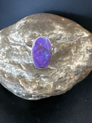 Adjustable Sterling Silver Purple Mojave Turquoise Ring | Sz 10 | 15612