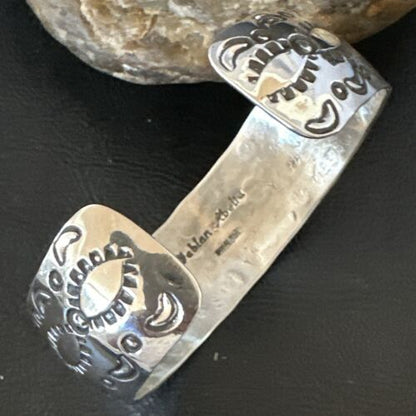 Navajo Stamped Cuff Bracelet | Sterling Silver | Authentic Native American Handmade | 17459