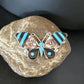 Zuni Butterfly Wild Horse Turquoise Onyx Inlay Pin Pendant | Sterling Silver | Authentic Native American Handmade | 15153