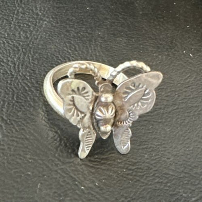 Navajo Sterling Silver Butterfly Ring | Sz 8 | Authentic Native American Handmade | 16974