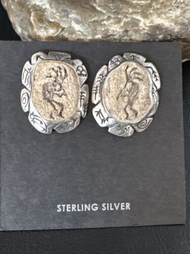 Navajo Kokopelli Dangle Earrings Set | Sterling Silver | Authentic Native American Handmade | 15142