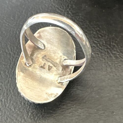 Men's & Women's Blue Turquoise #8 Navajo Ring | Sterling Silver | Sz 9.5 | Authentic Native American Handmade | 16639