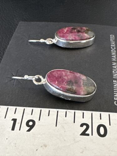 Purple Mojave Turquoise Dangle Earrings | Sterling Silver | Authentic Native American Handmade | 15787