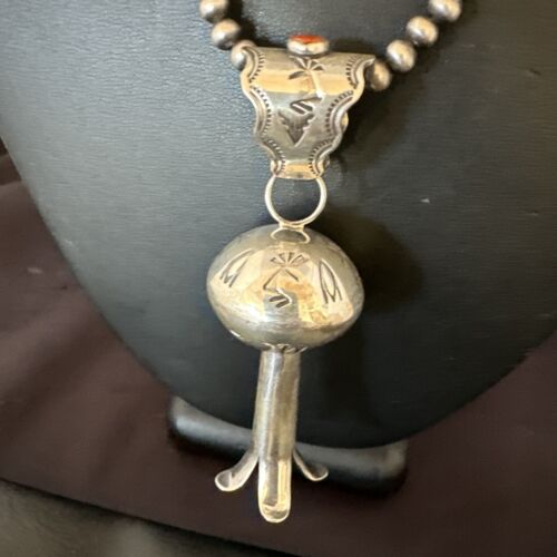 Native American Navajo Sterling Silver Necklace | 3.5" Naja Pendant | 20" | 16479