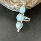 Navajo Women's Cluster Blue Larimar Multi-Stone Ring | Authentic Native American Sterling Silver | Sz 8.5 | 16164