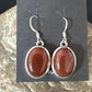 Navajo Burgundy Carnelian Dangle Earrings | Sterling Silver | Authentic Native American Handmade | 14927