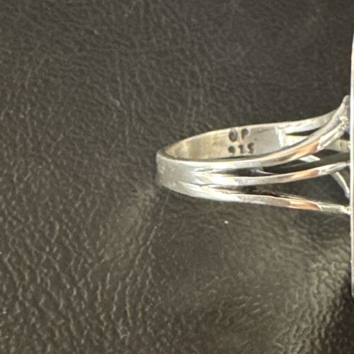 Southwestern Navajo White Buffalo Turquoise Ring | Sterling Silver | Sz 9 | 15000
