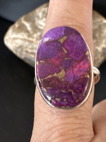 Southwestern Navajo Purple Mojave Turquoise Ring | Sterling Silver | Sz 10 | 15607