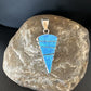 Arrowhead Blue Opal Inlay Pendant Necklace | Navajo Sterling Silver | Authentic Native American Jewelry | 15676