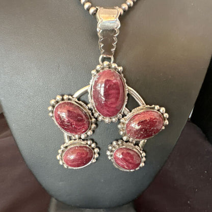 Navajo XL Purple Spiny Oyster Naja Pendant Necklace | Sterling Silver | 16100