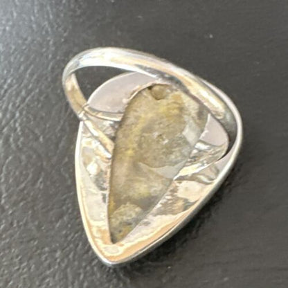 Navajo Yellow Bumblebee Jasper Ring | Sterling Silver | Sz 11 | Authentic Native American Handmade | 16055