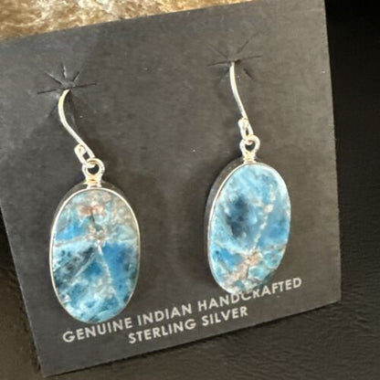 Blue Denim Lapis Dangle Earrings | Sterling Silver | 1" | 15790