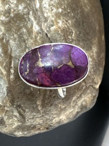 Southwestern Navajo Purple Mojave Turquoise Ring | Sterling Silver | Sz 10 | 15607
