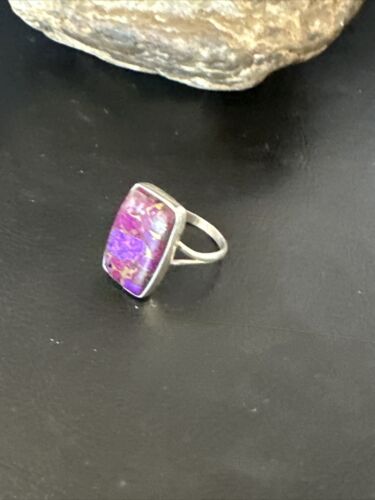 Southwestern Navajo Purple Mojave Turquoise Ring | Sterling Silver | Sz 10 | 15608