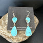 Navajo Blue Kingman Turquoise Dangle Earrings | Sterling Silver | Authentic Native American Handmade | 15119