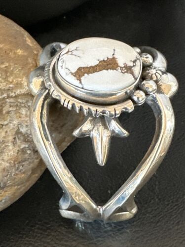 Navajo Wild Horse Turquoise Cuff Bracelet | Sterling Silver | Authentic Native American Handmade | 17218 - Masha USA