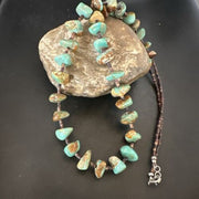 Navajo Royston Turquoise Shell Heishi Bead Necklace | Sterling Silver | 30" | 16955