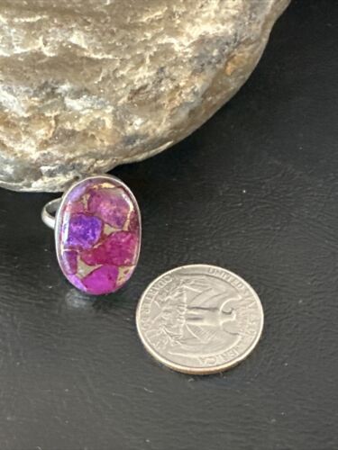 Navajo Purple Mojave Turquoise Ring | Sterling Silver | Sz 8 | Authentic Native American Handmade | 15604