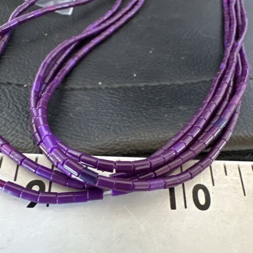 Stabilized Sugilite 5-Strand Heishi Necklace | Sterling Silver Tube | 19" | 17172