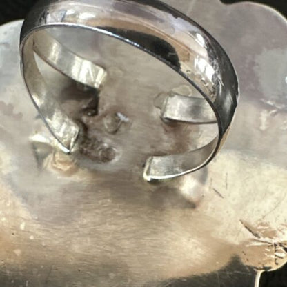 Navajo Cluster Blue Kingman Turquoise Sugilite Ring | Authentic Native American Sterling Silver | Multi-Stone | Sz 8 | 16774
