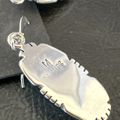Women's Blue Dry Creek Turquoise Dangle Earrings | Navajo Sterling Silver | Authentic Native American Handmade | 16509