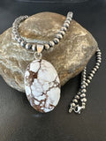 Navajo Wild Horse Necklace Pendant | Sterling Silver | Authentic Native American Handmade | 15729