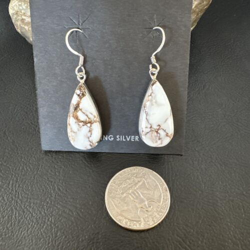 Navajo Wild Horse Turquoise Dangle Earrings | Sterling Silver | Authentic Native American Handmade | 15741