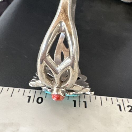 Navajo Kingman Turquoise Spiny Cuff Bracelet | Sterling Silver Tufa Cast | Authentic Native American Handmade | 16775
