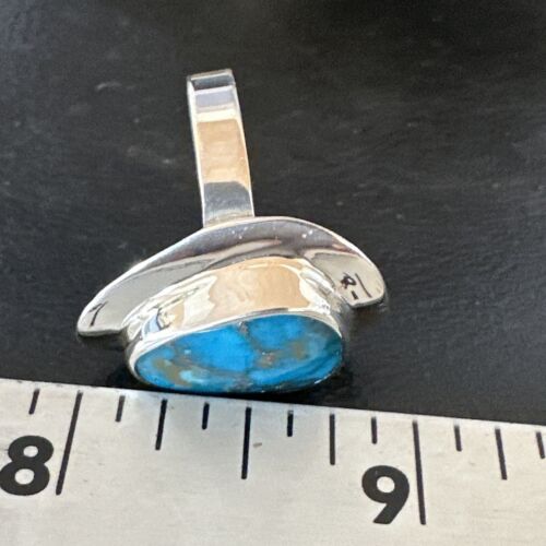 Navajo Blue Kingman Turquoise Ring | Sterling Silver | Sz 9 | Authentic Native American Handmade | 16587