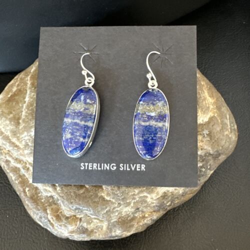 Blue Denim Lapis Dangle Earrings | Sterling Silver | 1" | 15803
