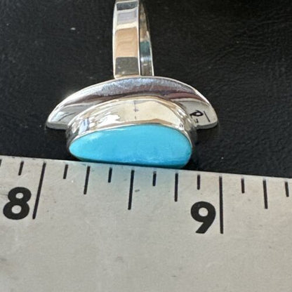 Navajo Blue Turquoise Ring | Sterling Silver | Sz 10 | Authentic Native American Handmade | 16580 - Masha USA
