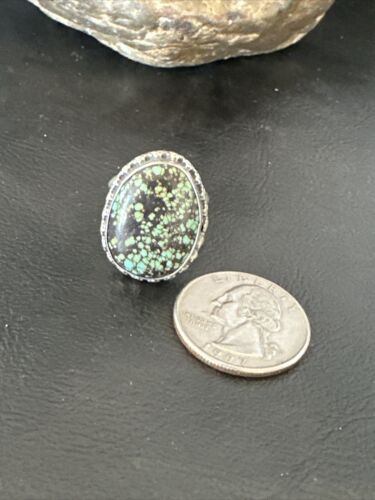 Navajo Spiderweb Blue Turquoise Ring | Sterling Silver | Sz 6 | Authentic Native American Handmade | 16892