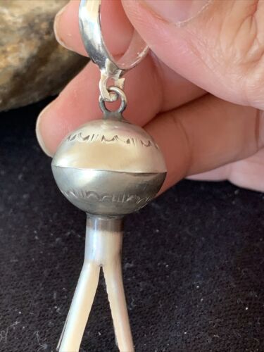 Navajo Naja Pendant | Sterling Silver | Handmade Pearls | 2.5" | Authentic Native American | 1255