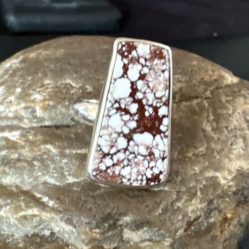 Men's & Women's Wild Horse Turquoise Navajo Ring | Sterling Silver | Sz 7 | Authentic Native American Handmade | 17350