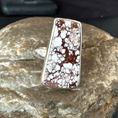 Men's & Women's Wild Horse Turquoise Navajo Ring | Sterling Silver | Sz 7 | Authentic Native American Handmade | 17350