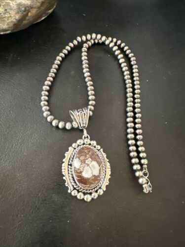 Navajo Wild Horse Necklace Pendant | Sterling Silver | Authentic Native American Handmade | 16755