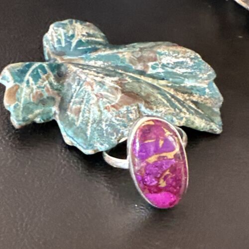 Southwestern Navajo Purple Mojave Turquoise Ring | Sterling Silver | Sz 10 | 15774