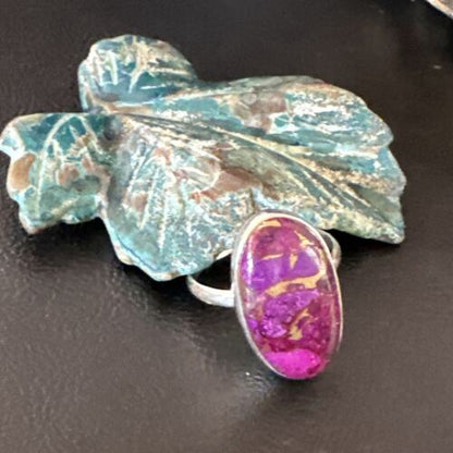 Southwestern Navajo Purple Mojave Turquoise Ring | Sterling Silver | Sz 10 | 15774