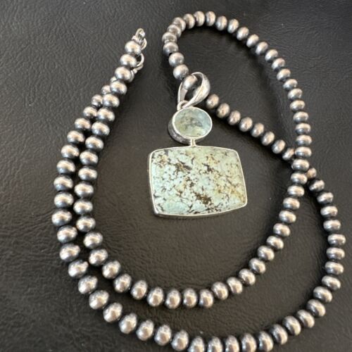Navajo Women's Dry Creek Turquoise Topaz Pendant Necklace | Sterling Silver | 16312