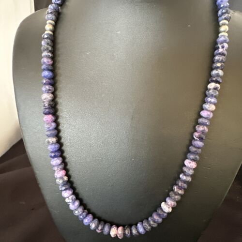 Navajo Rare Faceted Purple Sugilite Bead Necklace | Sterling Silver | 20" | Authentic Native American Handmade | 16452
