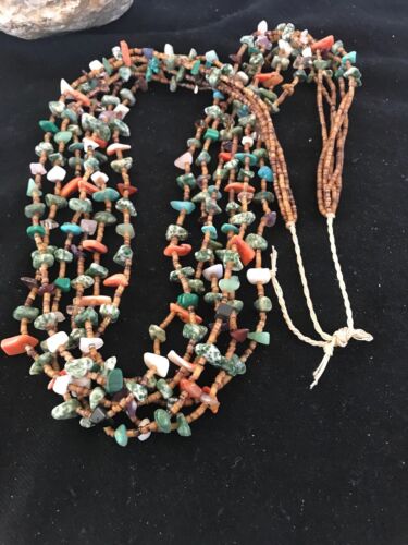 Santo Domingo Multi-Stone Bead Necklace | 32" | Authentic Native American Handmade | 3992