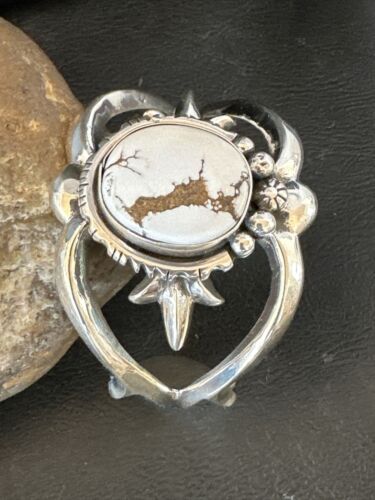 Navajo Wild Horse Turquoise Cuff Bracelet | Sterling Silver | Authentic Native American Handmade | 17218 - Masha USA