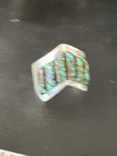 Navajo Men's Inlay Blue Spiderweb Turquoise Ring | Sterling Silver | Sz 12 | 15914